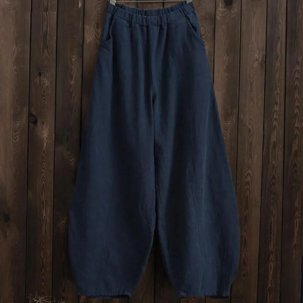 Cotton Linen Style Bloomers Wide Leg Pants paulapicks
