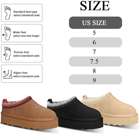 Women's Slippers Platform Mini Boots Short Ankle Boot Fur Fleece Lined Sneakers House slippers Anti-Slip Boot For Outdoor 8 Beige