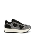 Rhinestone Heart Sneakers - Black - paulapicks