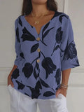 Printed V-Neck Tunic Top paulapicks