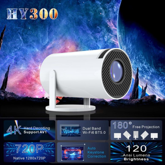 Mini portable 720p projector projecting movie on wall - Paula Picks