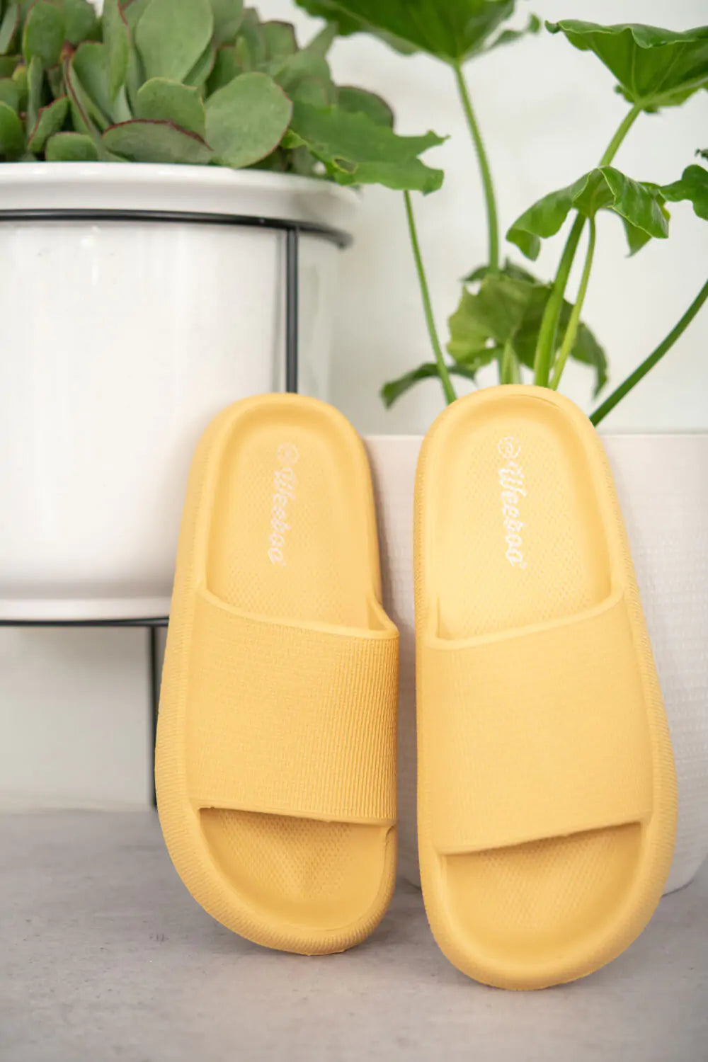 Yellow Slide-On Sandals - paulapicks