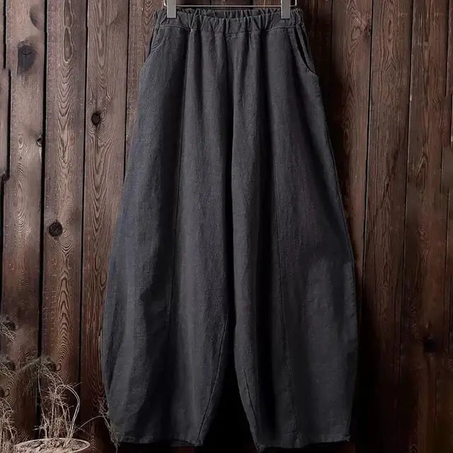 Cotton Linen Style Bloomers Wide Leg Pants paulapicks