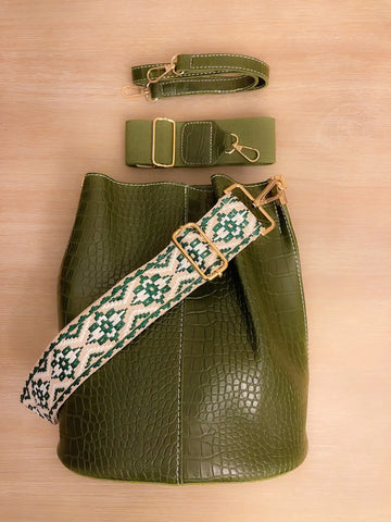 Blake Shoulder Bag -Olive Croc paulapicks