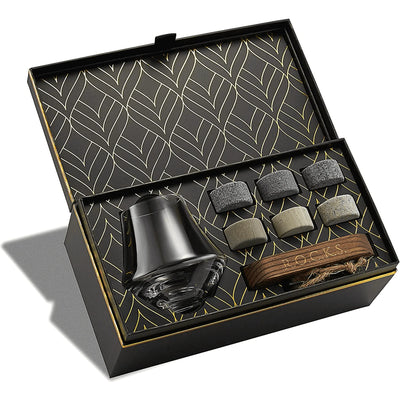 The Connoisseur's Set - Whiskey Stones & Crystal Nosing Tasting Glass.