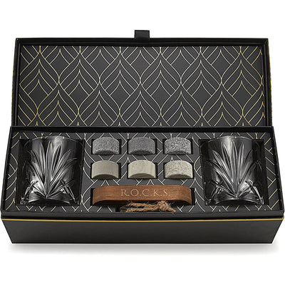 The Connoisseur's Set - Whiskey Stones & Palm Glass Edition.
