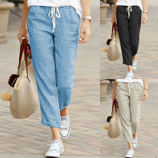 Drawstring Elastic Waist Pants paulapicks