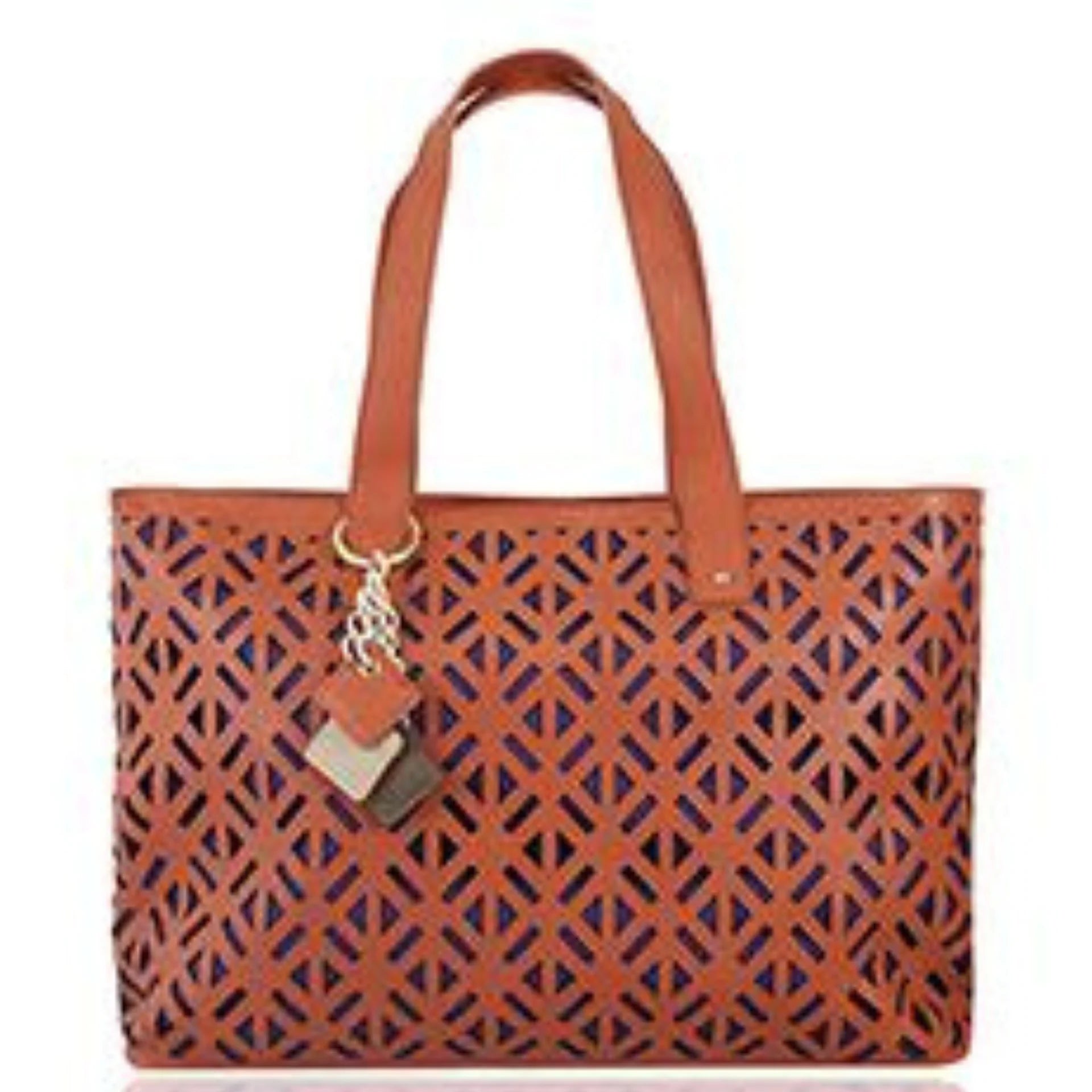 Luminous Leather Tote -Orange paulapicks