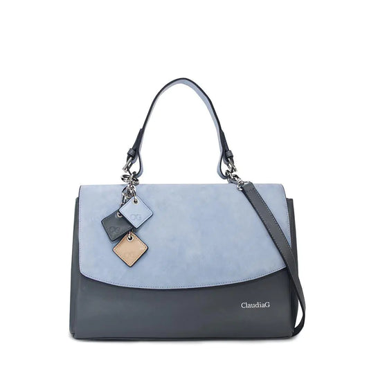 Simonetta Leather Handbag -Serenity / Charcoal paulapicks