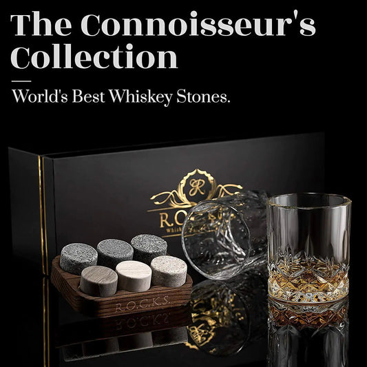 The Connoisseur's Set - Whiskey Stones & Signature Glass Edition - paulapicks