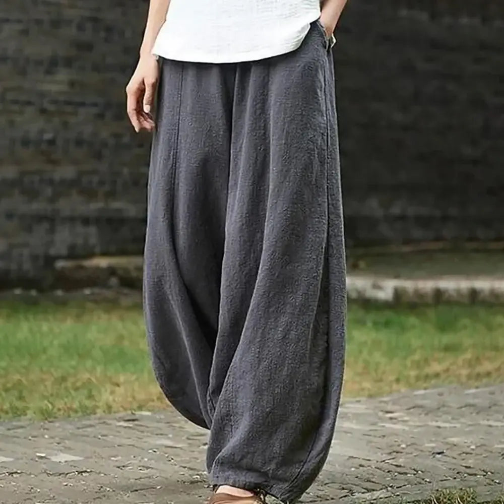 Cotton Linen Style Bloomers Wide Leg Pants paulapicks