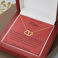 Love's Endless Journey: Solid 10K Gold Double Heart Necklace - paulapicks