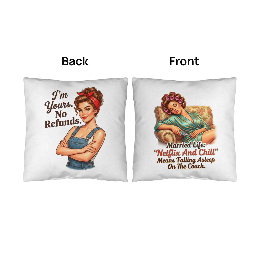 Funny Valentine pillow close-up design