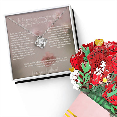 Mother's Day Forever Love Necklace with Sweet Devotion Bouquet.