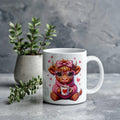 Valentine’s Day Highland Cow coffee mug cute cow design