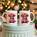 Valentine’s Day Highland Cow coffee mug cute cow design