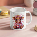 Valentine’s Day Highland Cow coffee mug cute cow design