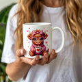 Valentine’s Day Highland Cow coffee mug cute cow design