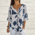 Printed V-Neck Tunic Top paulapicks