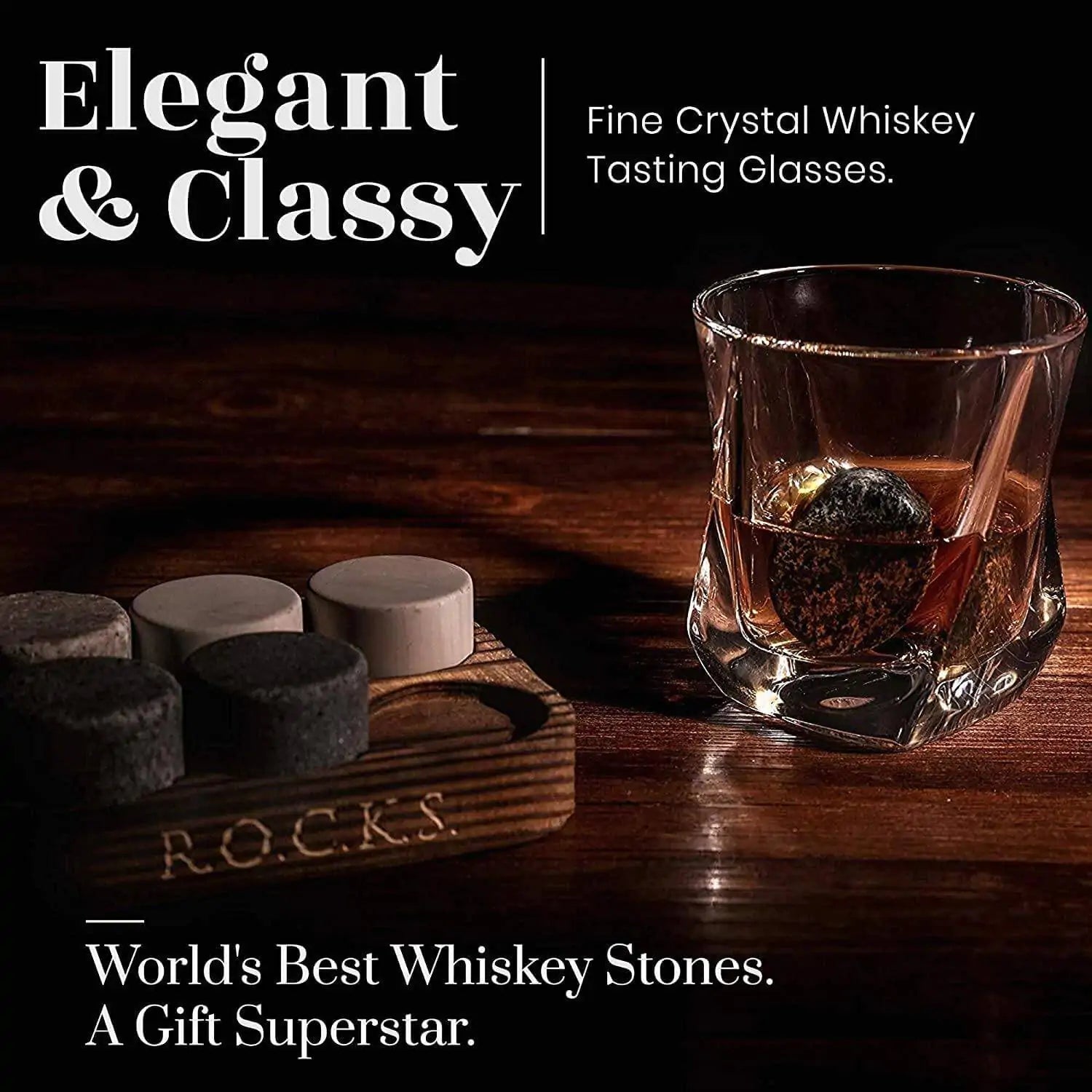 The Connoisseur's Set - Whiskey Stones & Twist Glass Edition - paulapicks