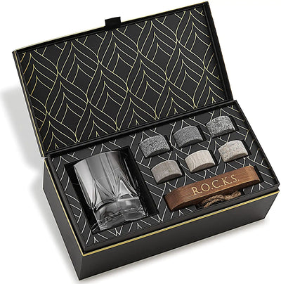 The Connoisseur's Set - Whiskey Stones & Imperial Whiskey Glass.