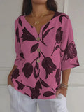 Printed V-Neck Tunic Top paulapicks