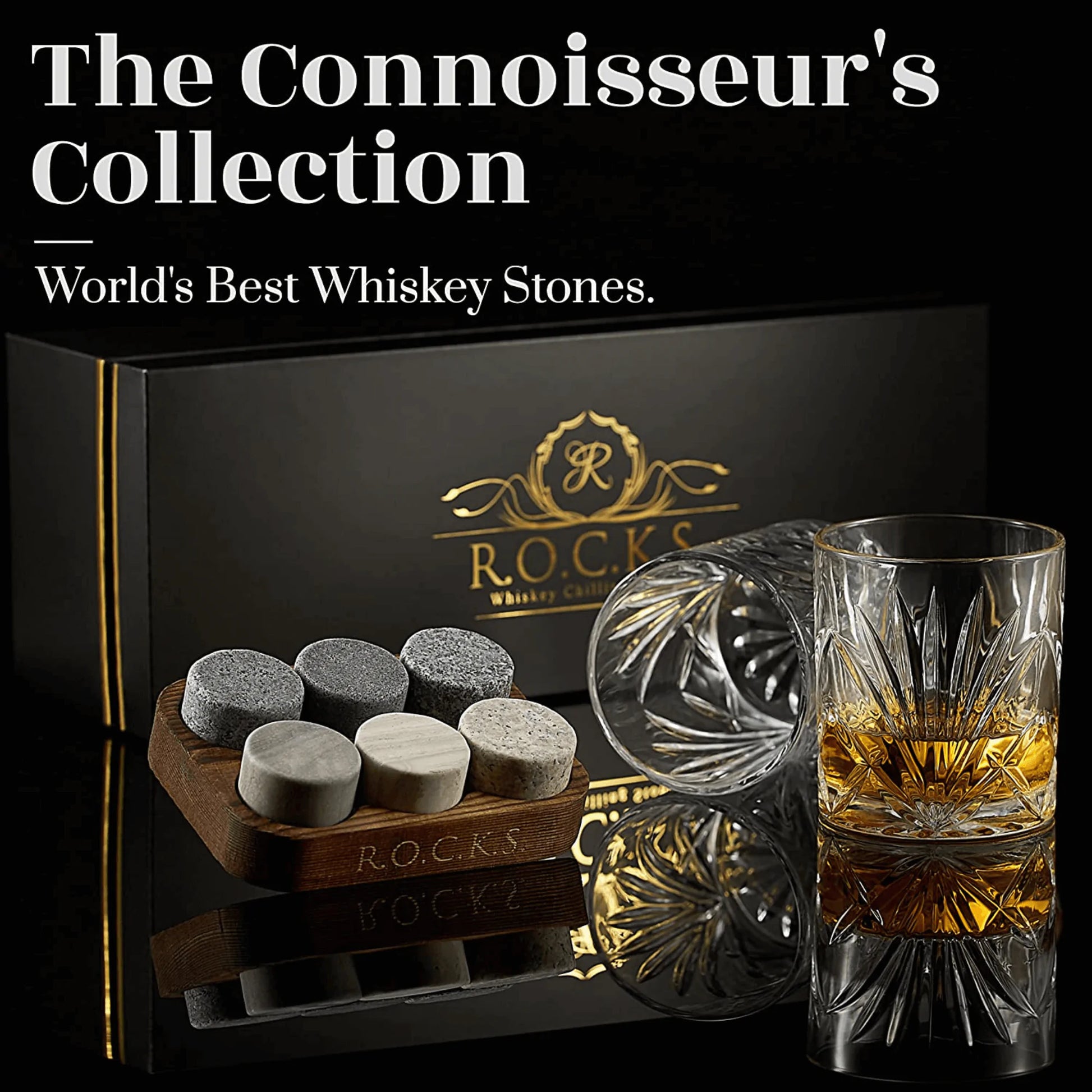 The Connoisseur's Set - Whiskey Stones & Palm Glass Edition - paulapicks