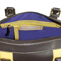 Make a Statement Leather Handbag-Chocolate/Citric Yellow paulapicks