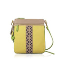 Lily Leather Cross Body- Tan/Canary Yellow paulapicks