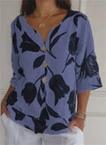 Printed V-Neck Tunic Top paulapicks