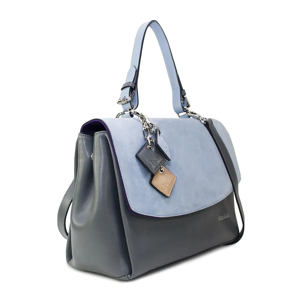 Simonetta Leather Handbag -Serenity / Charcoal paulapicks