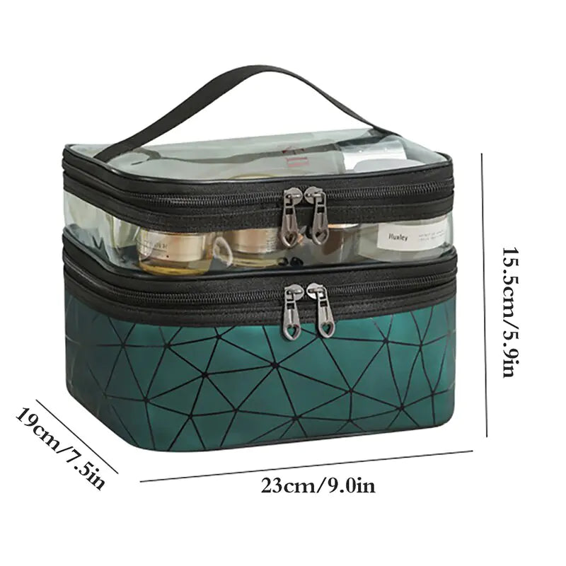 Multifunction Double Transparent Cosmetic Bag.