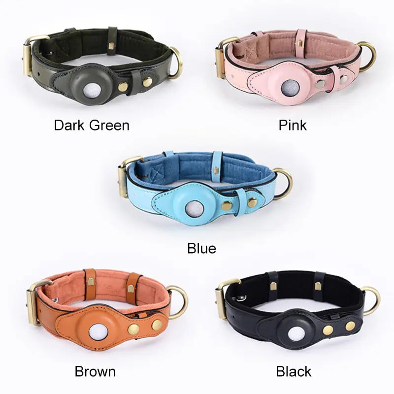 Leather Anti-Lost Dog Collar - paulapicks