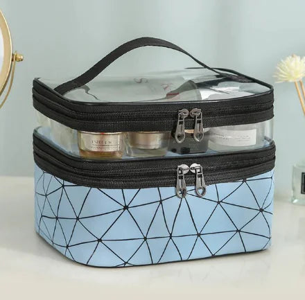 Multifunction Double Transparent Cosmetic Bag.